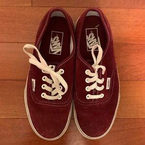 Red classic vans size 7